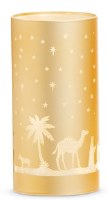 6" LED Gold Nativity Scene Cylinder