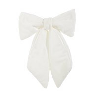 11" Ivory Bow Clip on Ornament