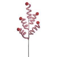 25" Red and White Twirl Spray