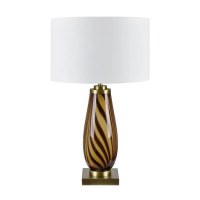 28" Glass Tiger Stripe Table Lamp