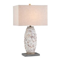 31" Natural Seashell Mosaic Polyresin Coastal Table Lamp