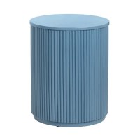 18" Round Blue Ribbed End Table