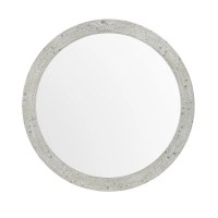45" Round Gray Wash Textured Mirror