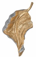 15" Curled Gold Inside and Silver Outside Polyresin Leaf Wall Art Plaque