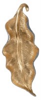 15" Narrow Gold Inside and Silver Outside Polyresin Leaf Wall Art Plaque