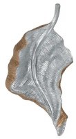 15" Curled Silver Inside and Gold Outside Polyresin Leaf Wall Art Plaque