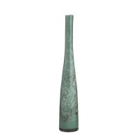 21" Slim Green Glass Decorative Vase