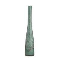 18" Slim Green Glass Decorative Vase