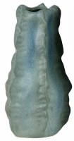 13" Blue and Green Ceramic Flange Decorative Vase