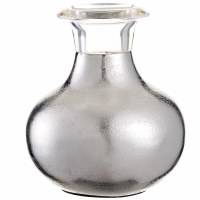 8" Silver Metal Vase With a Clear Rim Vase