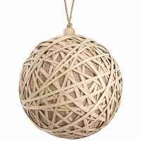 6" Natural Rattan Wrap Orb Ornament