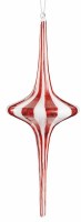 10" Red and Whit Stripes Thin Center Glass Ornament