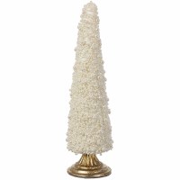 15" White Faux Pearl Beads Christms Tree