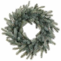 6" Opening Faux Gray and Green Pine Candle Ring