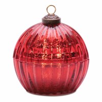 4" LED Red Glass Ornament Candle