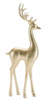 16" Gold Polyresin Reindeer Facing Forward Polyresin Figurine