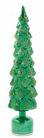 19" LED Green Glass Christmas Tree