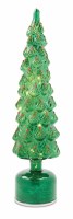 16" LED Green Slim Glass Christmas Tree