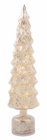 19" LED Distressed Silver Slim Glass Christmas Tree