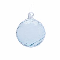 4" Light Blue Swirl Glass Ball Ornament