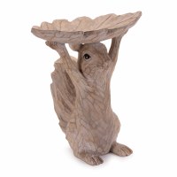 10" Brown Polyresin Squirrel Holding a Dish Up Fall & Thanksgiving Figurine