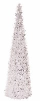 24" Silver Tinsel Cone Christmas Tree