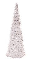 16" Silver Tinsel Cone Christmas Tree