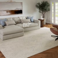 5' x 7.9' Blue and Ivory Scapes Rug