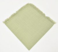 20" Sq Sage Hemstitch Fringe Edge Cloth Napkin