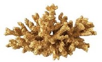 13" Faux Gold Coral Polyresin Figurine