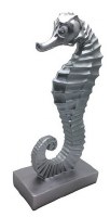 13" Silver Polyresin Coastal Seahorse Statue
