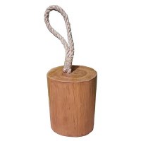 8" Natural Teak Wood Chunk Doorstop
