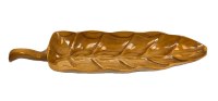 25" Natural Tropical Leaf Wood Tray