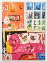 32" x 24" Couch in a Room Scene Canvas in a White Frame