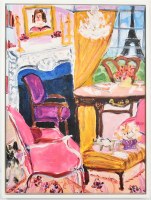 32" x 24" Chairs in a Room Scene Canvas in a White Frame