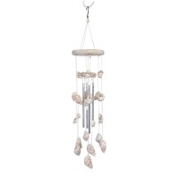 25" Natural Shell and Metal Wind Chime