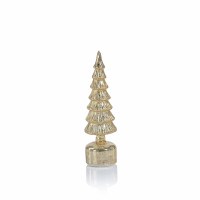 13" LED Distressed Gold Slim Spinning Christmas Tree