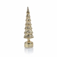16" LED Distressed Gold Slim Spinning Christmas Tree