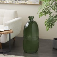 29" Green Ombre Glass Decorative Floor Vase