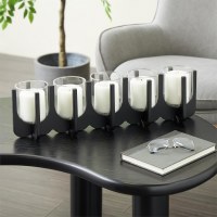 24" Black Five Votive Candle Holder