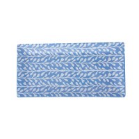 7" x 14" Blue and White Leaf Pattern Ceramic Tray