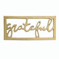 11" x 5" Gold Metal "Grateful" Trivet