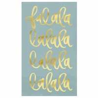 8" x 4" Light Blue "Fa La La" Christmas Guest Towels