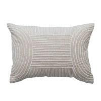 14" x 20" Natural and White Arches Design Decorative Pillow