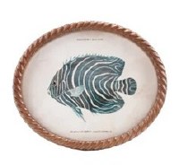 11" x 13" Oval Blue Fish Framed Print Under Glass