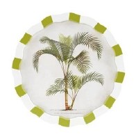 12" Round Areca Palm Tree Framed Print