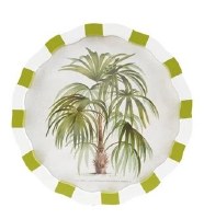 12" Round Fan Palm Tree Framed Print