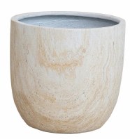 12" Beige Marble Design Cement Pot