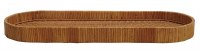 10" x 25" Brown Oval Rattan Serving Tray