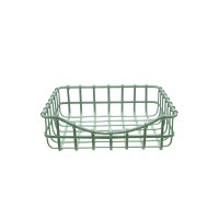 6" Square Metal Green Beverage Napkin Holder